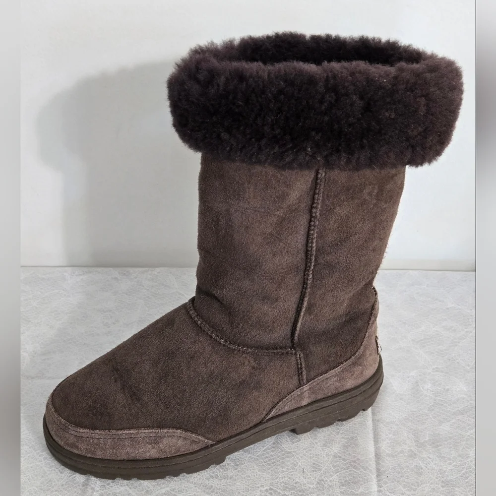 UGG Boots Sheepskin Wool Brown 6